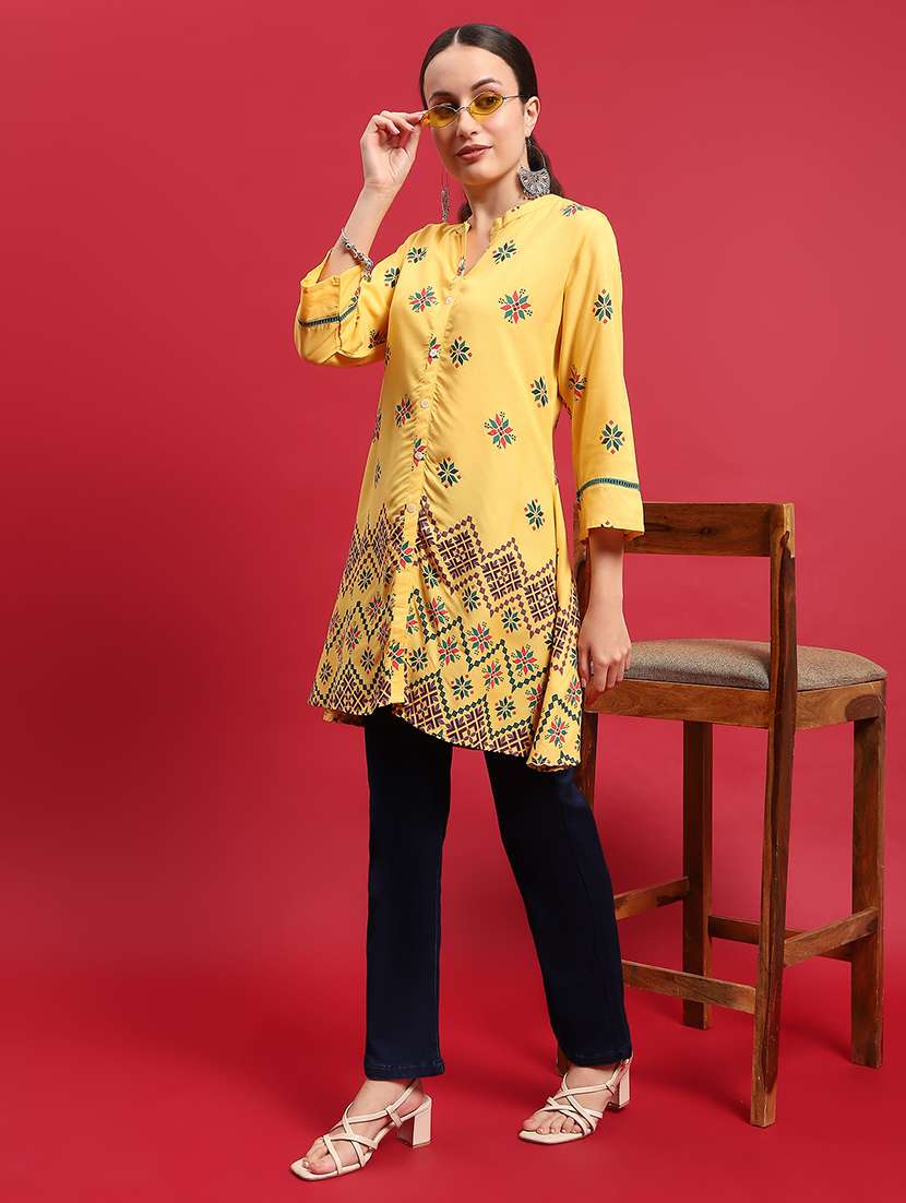 women printed straight kurti
