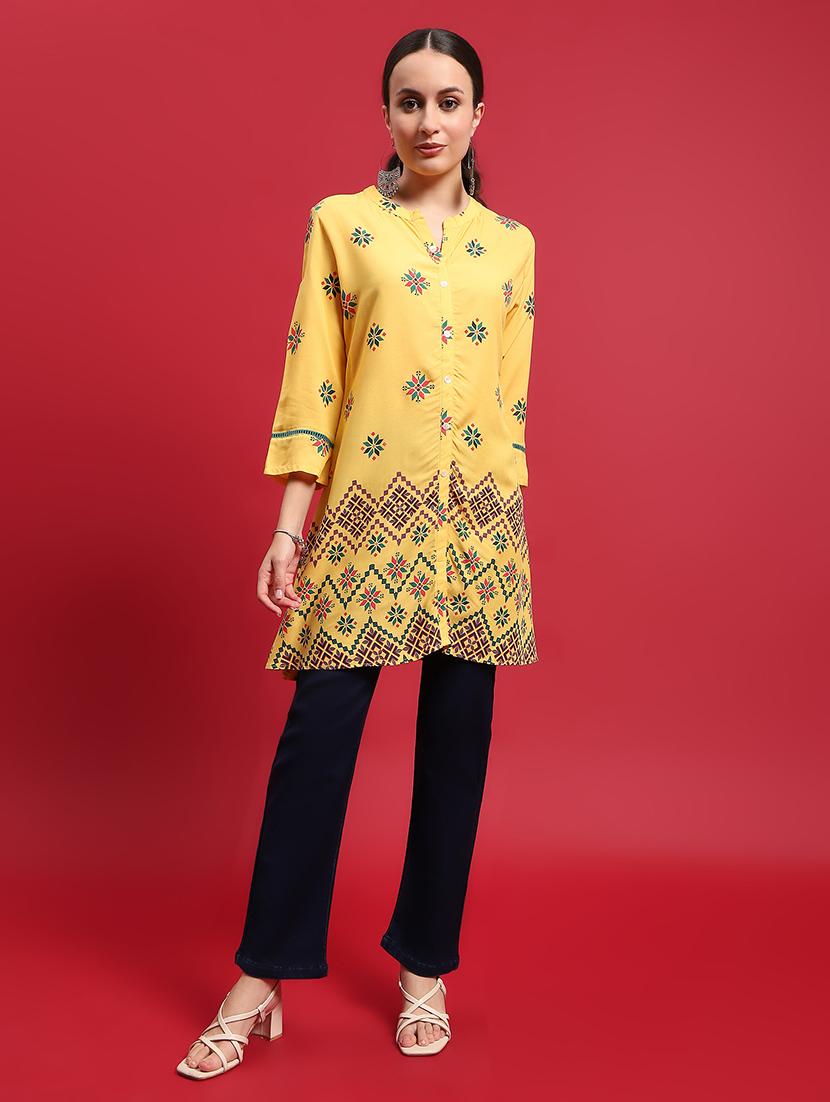 women printed straight kurti - 21714323 -  Standard Image - 1