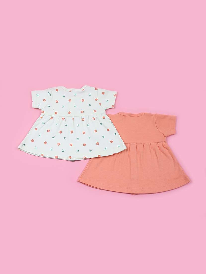 girls pack of 2 printed round neck frock - 21715132 -  Standard Image - 1