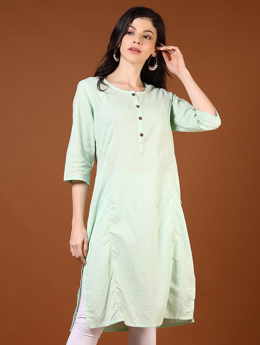 women three quarter sleeve straight kurta - 21715372 - Zoom Image - 0