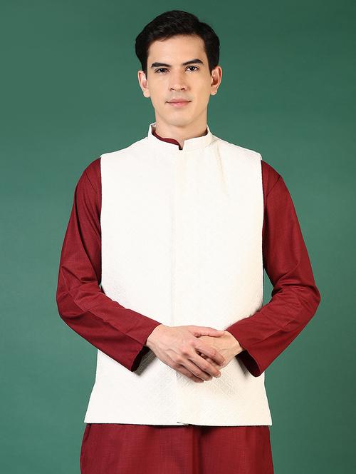 men mandarin neck regular fit nehru jacket - 21715384 -  Standard Image - 0