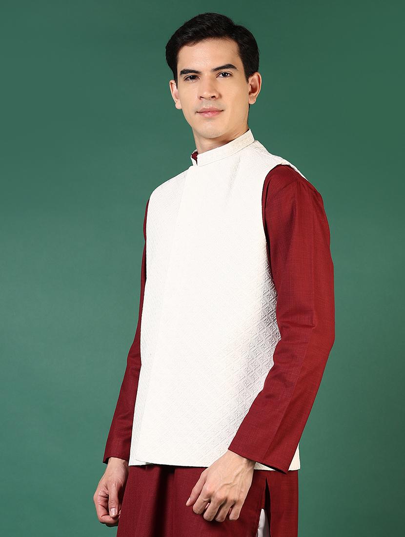men mandarin neck regular fit nehru jacket - 21715384 -  Standard Image - 1
