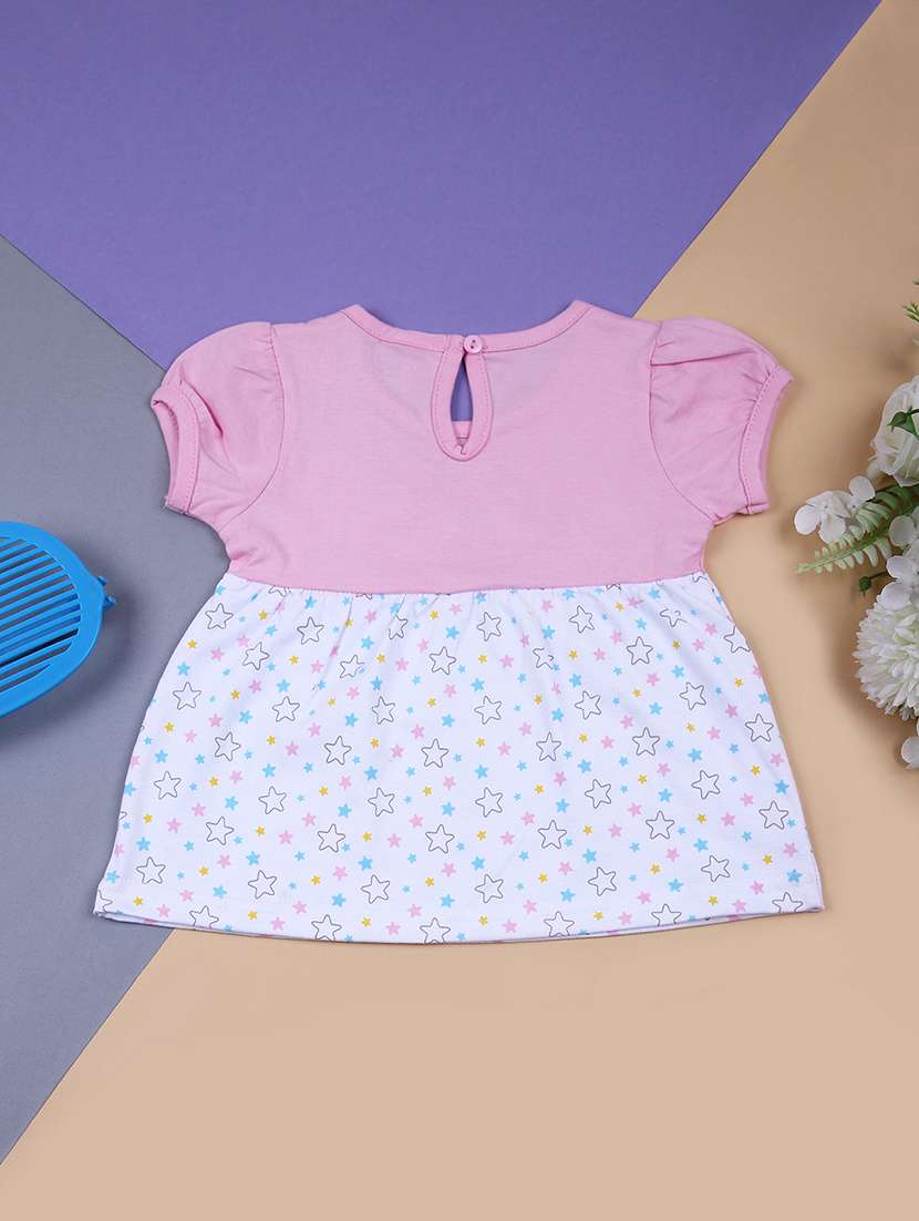 girls round neck printed frock - 21715395 - Standard Image - 1