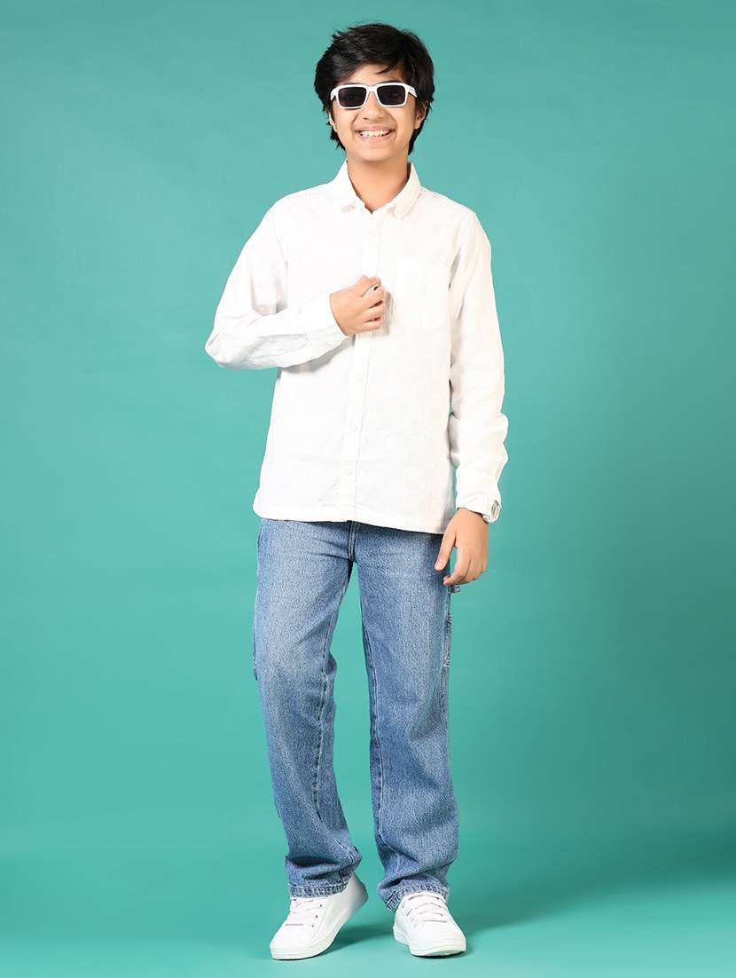 boys solid collared long sleeve shirt - 21715488 -  Standard Image - 4