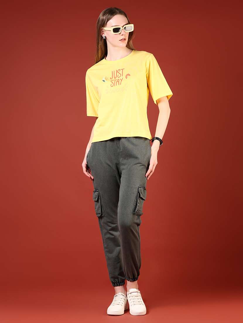 women front & back print round neck t-shirt - 21715491 -  Standard Image - 4