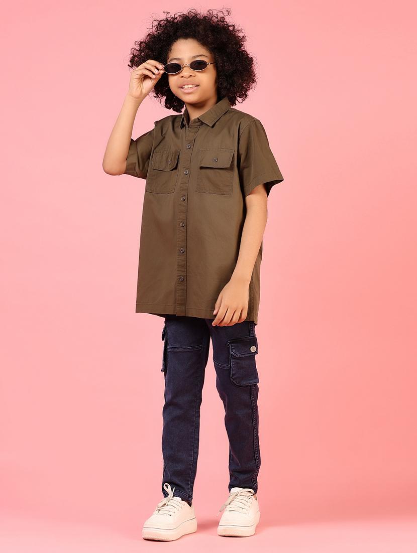 boys solid short sleeve casual shirt - 21715492 - Standard Image - 4