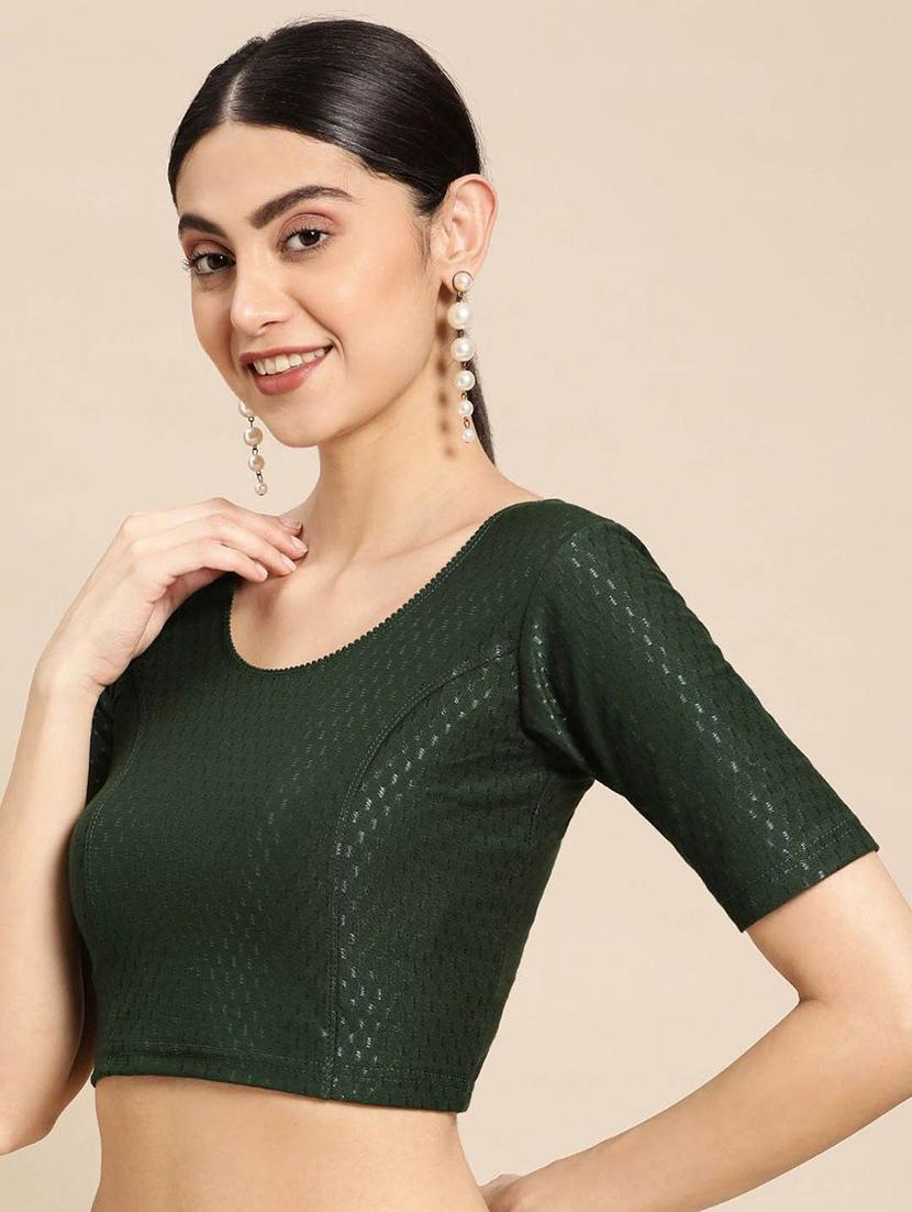 women self design short sleeve stitched blouse - 21715627 - Standard Image - 1