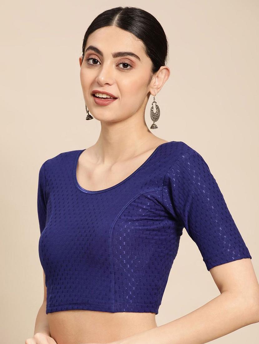 women self design short sleeve stitched blouse - 21715631 - Standard Image - 1