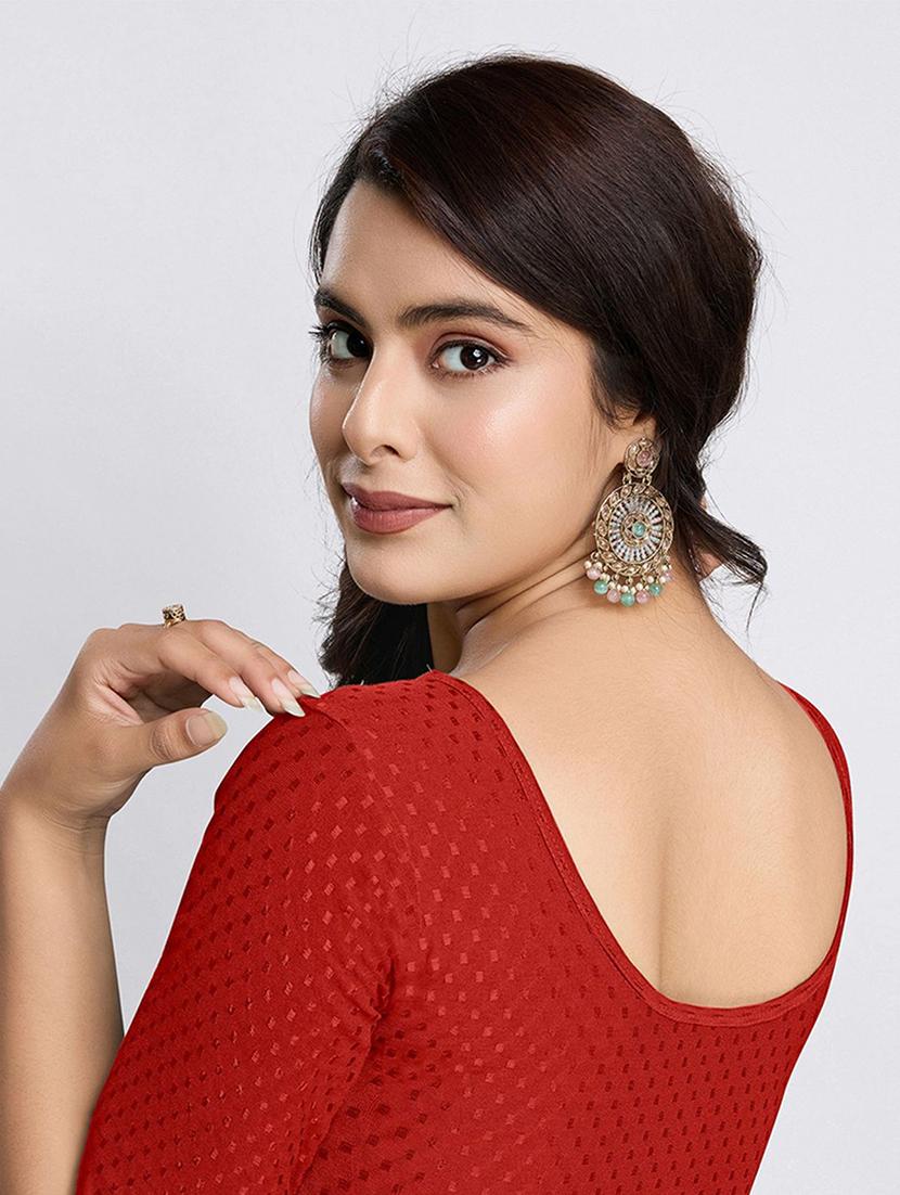 women red self design stitched blouse - 21715632 - Standard Image - 4