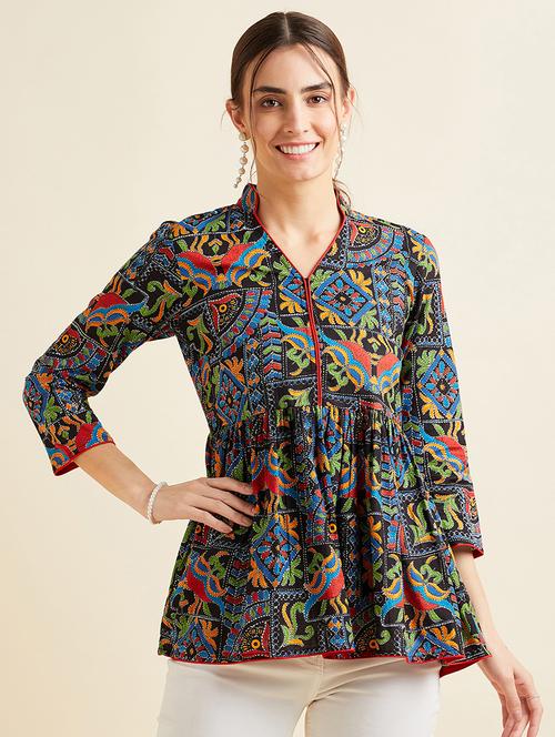 women printed a-line kurti - 21715863 - Standard Image - 0