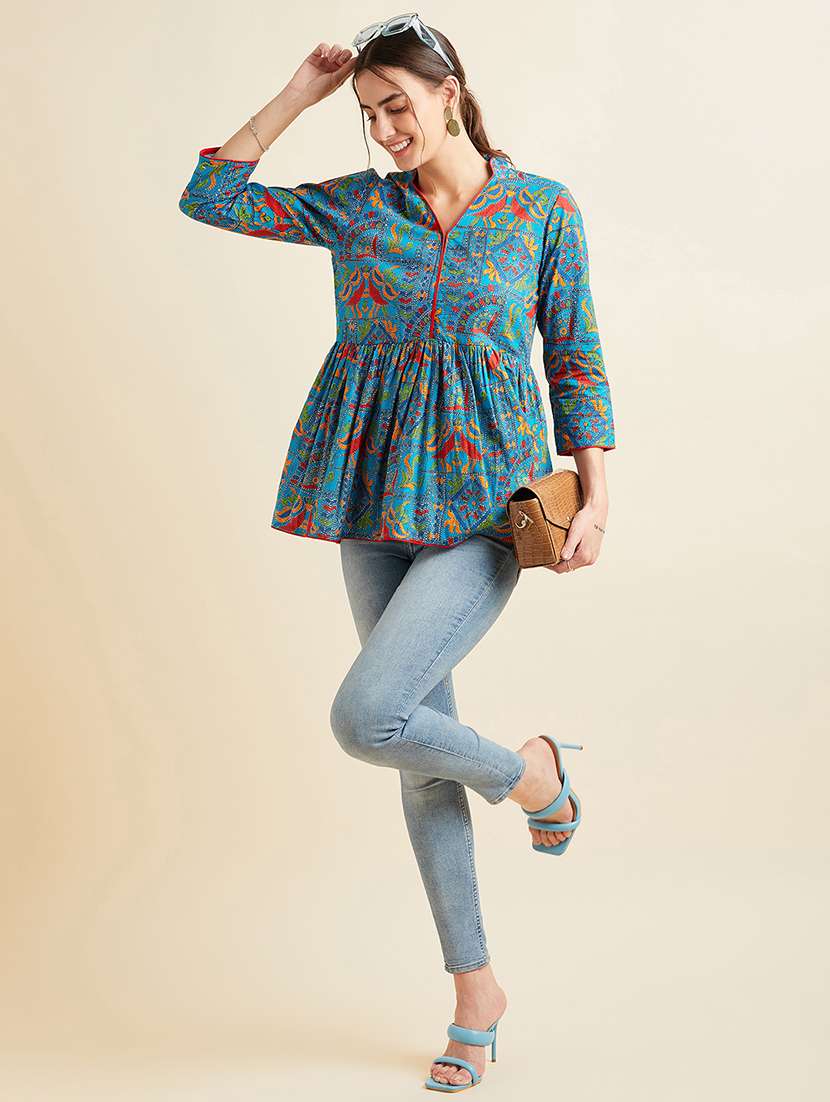 women printed a-line kurti - 21715864 -  Standard Image - 4