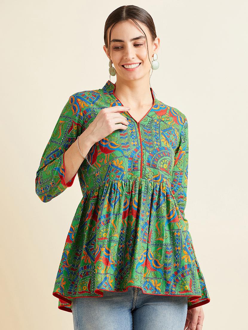 women printed a-line kurti - 21715865 -  Zoom Image - 0