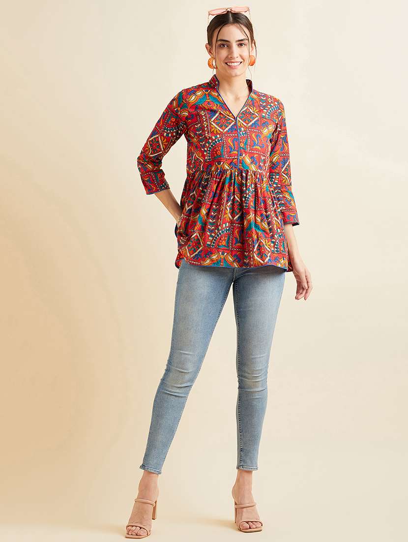 women printed a-line kurti - 21715868 -  Standard Image - 4