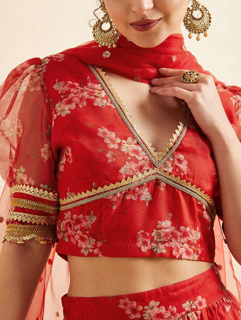 women floral printed stitched lehenga choli with dupatta - 21715871 -  Standard Image - 4