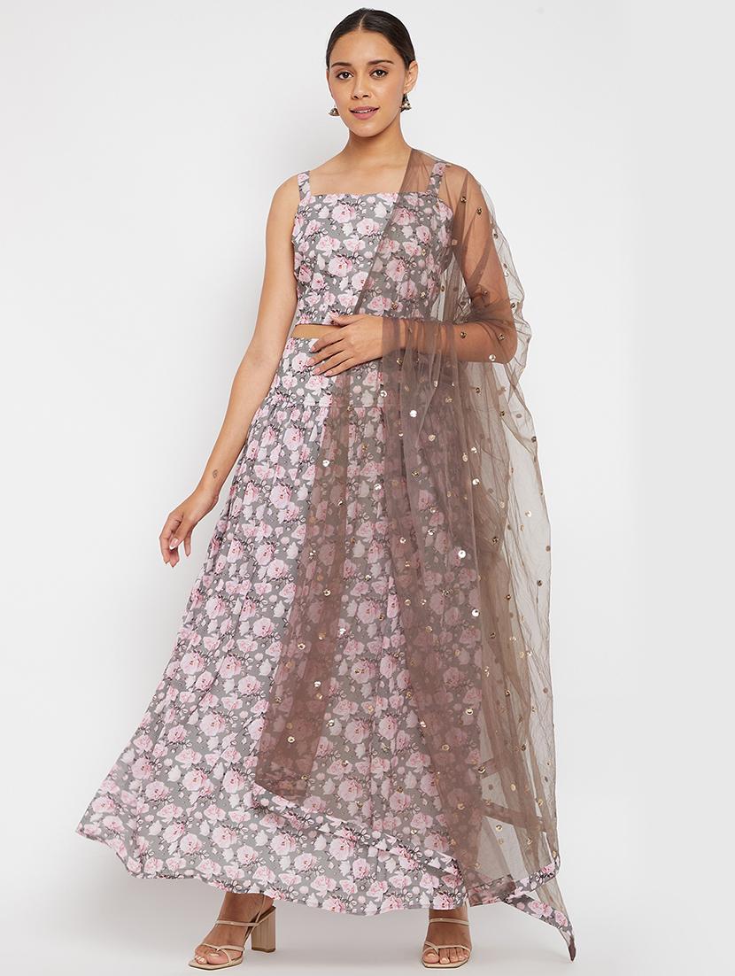 women floral printed stitched lehenga choli with dupatta - 21715874 -  Zoom Image - 0