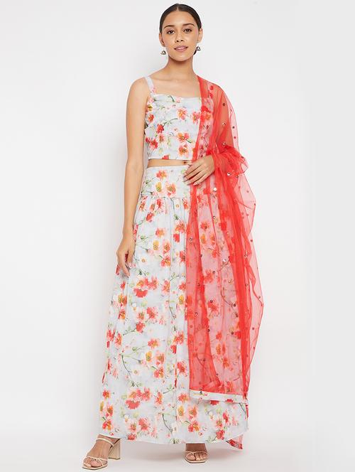 women floral printed stitched lehenga choli with dupatta - 21715875 - Standard Image - 0
