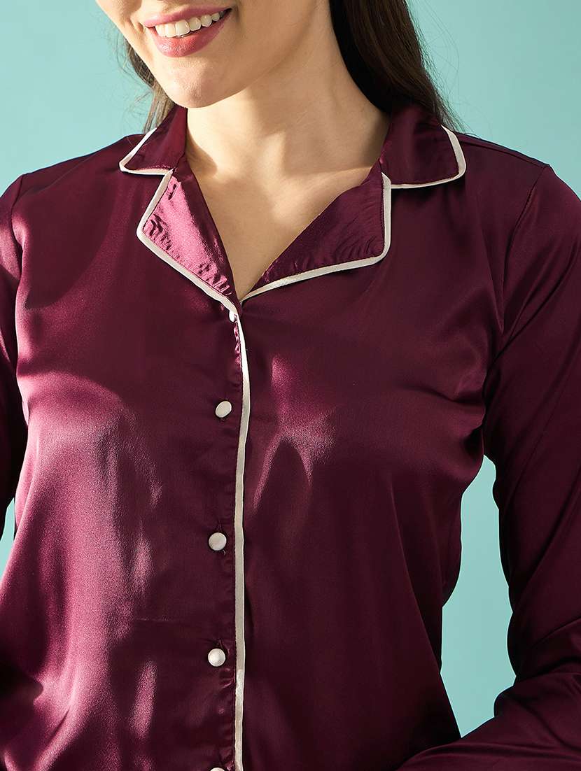 women solid nightwear shorts set - 21715891 -  Standard Image - 4