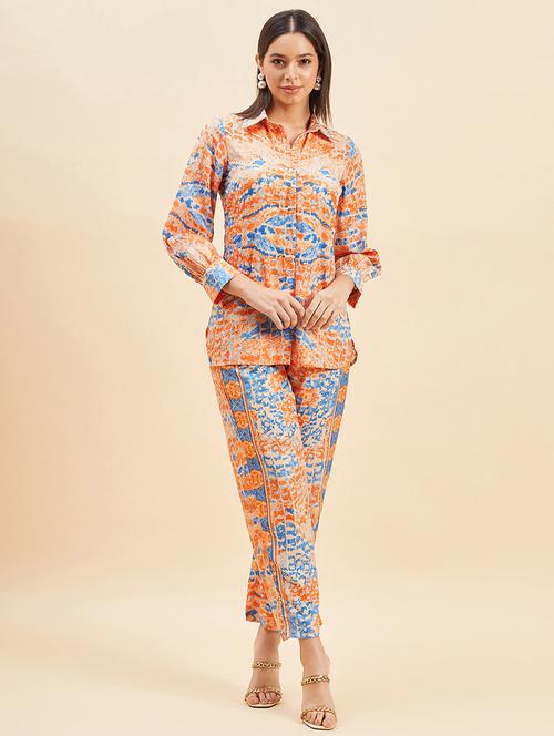 women printed shirt and trouser co-ord set - 21716035 -  Standard Image - 0