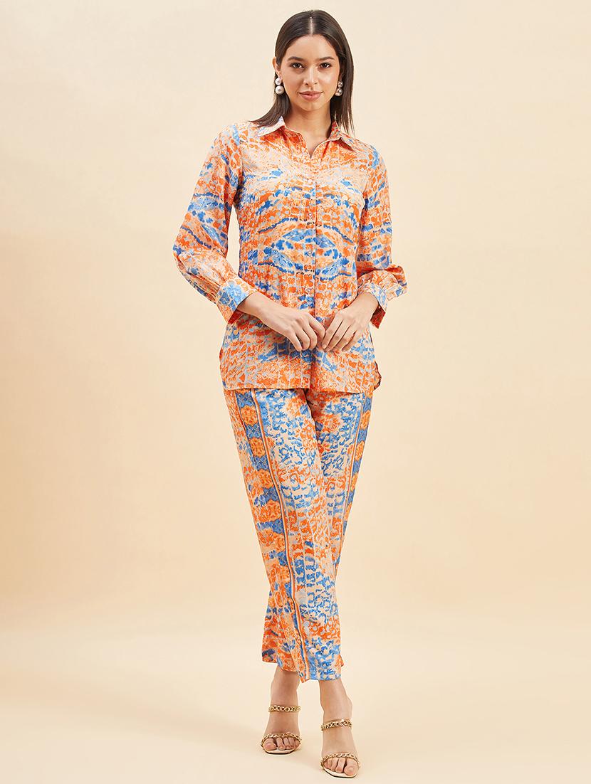 women printed shirt and trouser co-ord set - 21716035 -  Zoom Image - 0
