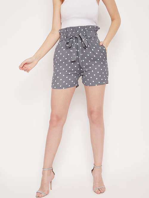 women polka doted high rise regular short - 21716043 -  Standard Image - 0