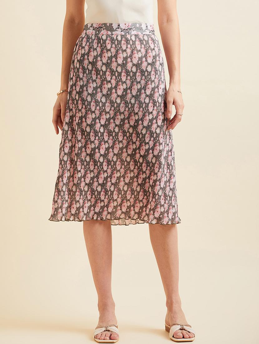 women printed high rise a-line skirt - 21716046 - Zoom Image - 0