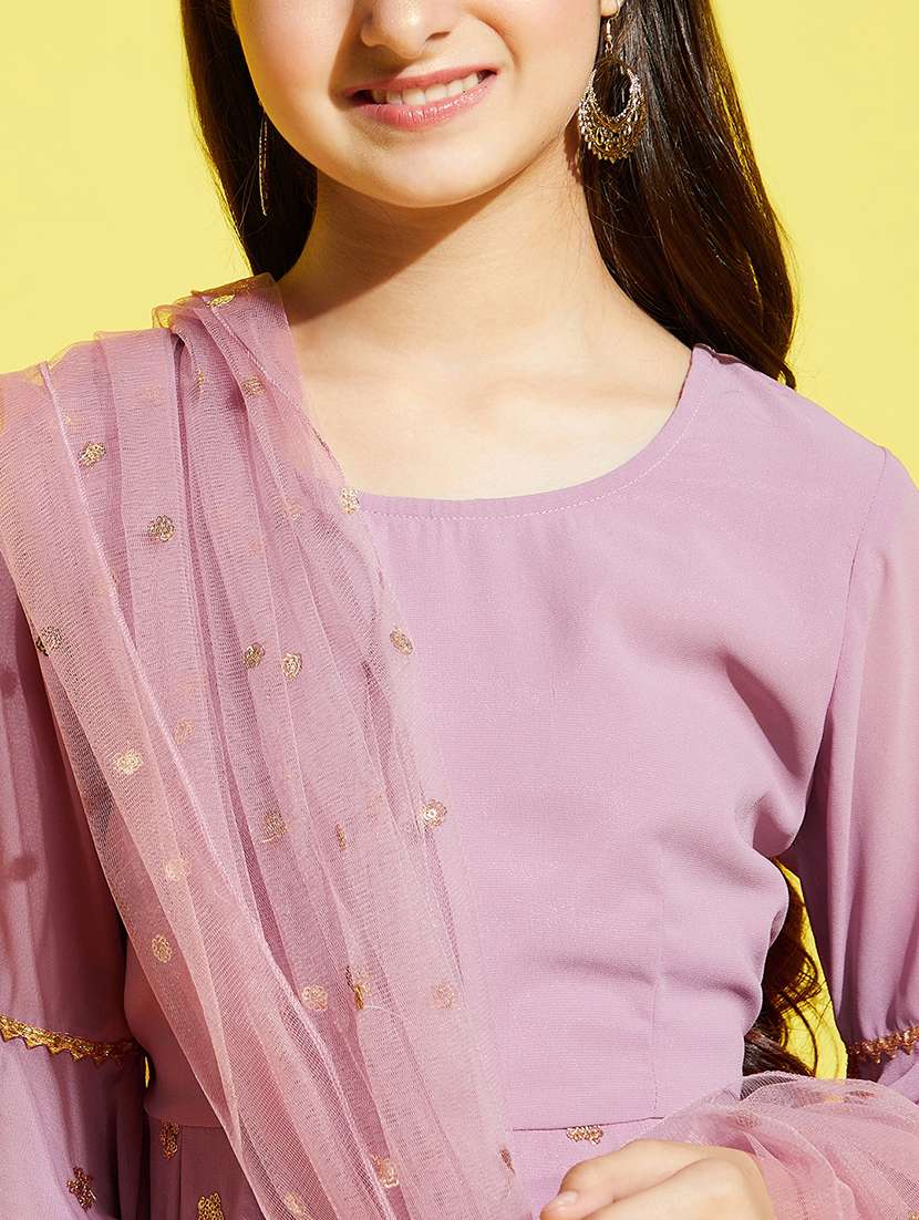 girls embroidered kurta sharara suit set - 21716063 -  Standard Image - 6