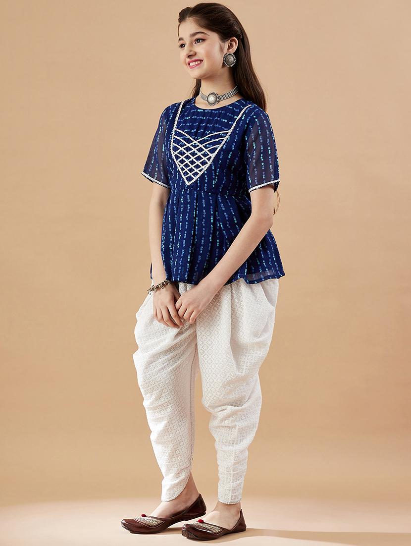 girls printed kurta dhoti set - 21716110 -  Standard Image - 1