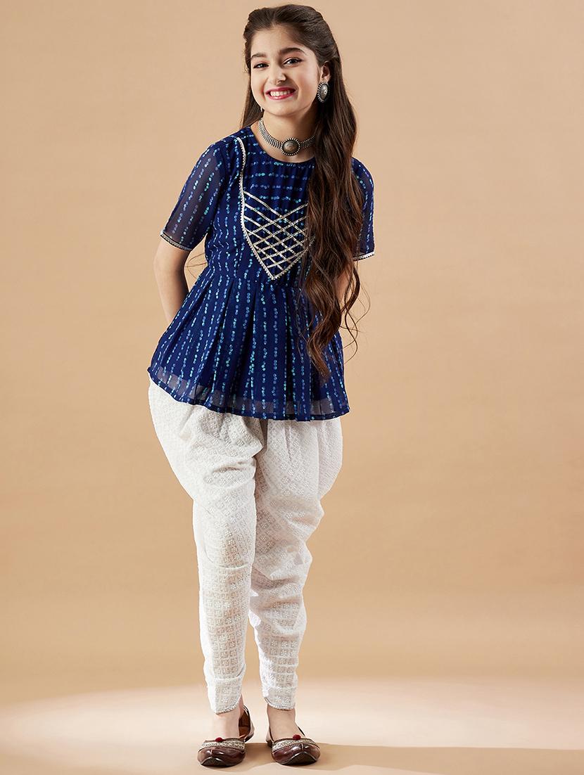 girls printed kurta dhoti set - 21716110 - Standard Image - 4