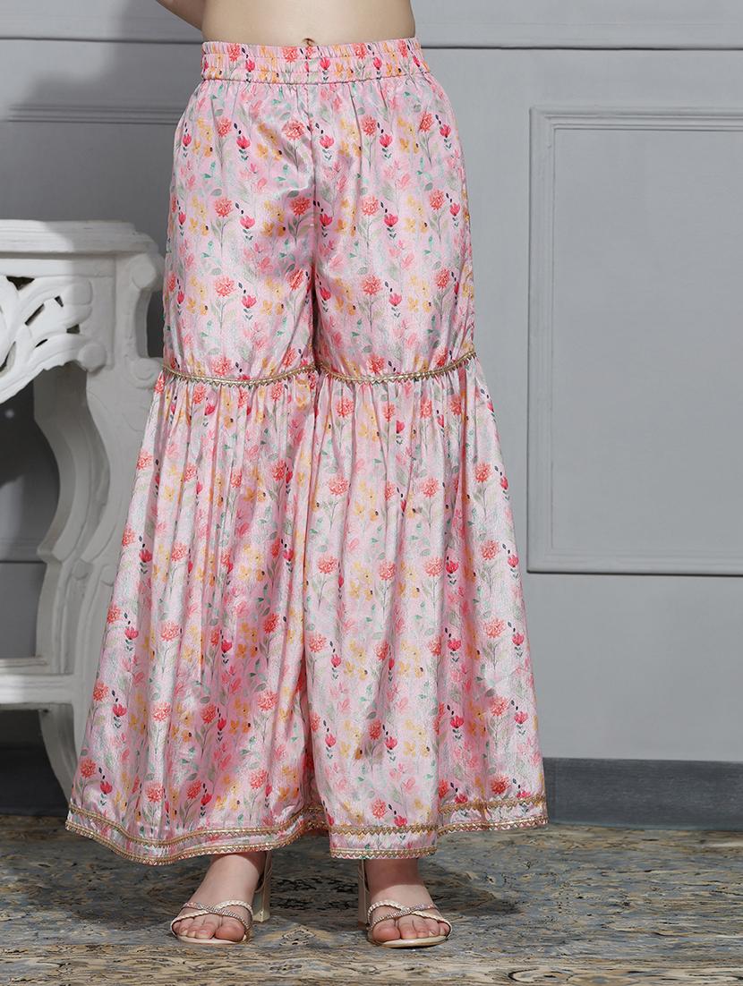 girls floral printed kurta sharara set with dupatta - 21716143 - Standard Image - 4
