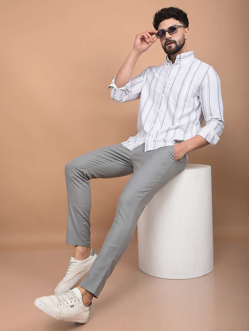 men long sleeves striped casual shirt - 21716220 -  Standard Image - 4