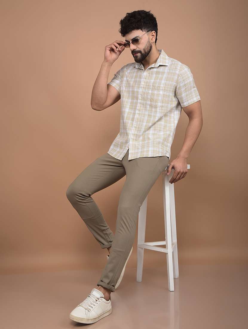 Men Short Sleeves Checkered Casual Shirt - 21716232 -  Standard Image - 4