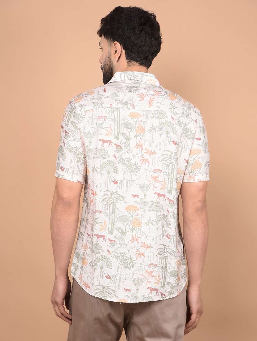 men short sleeves printed casual shirt - 21716234 -  Standard Image - 4