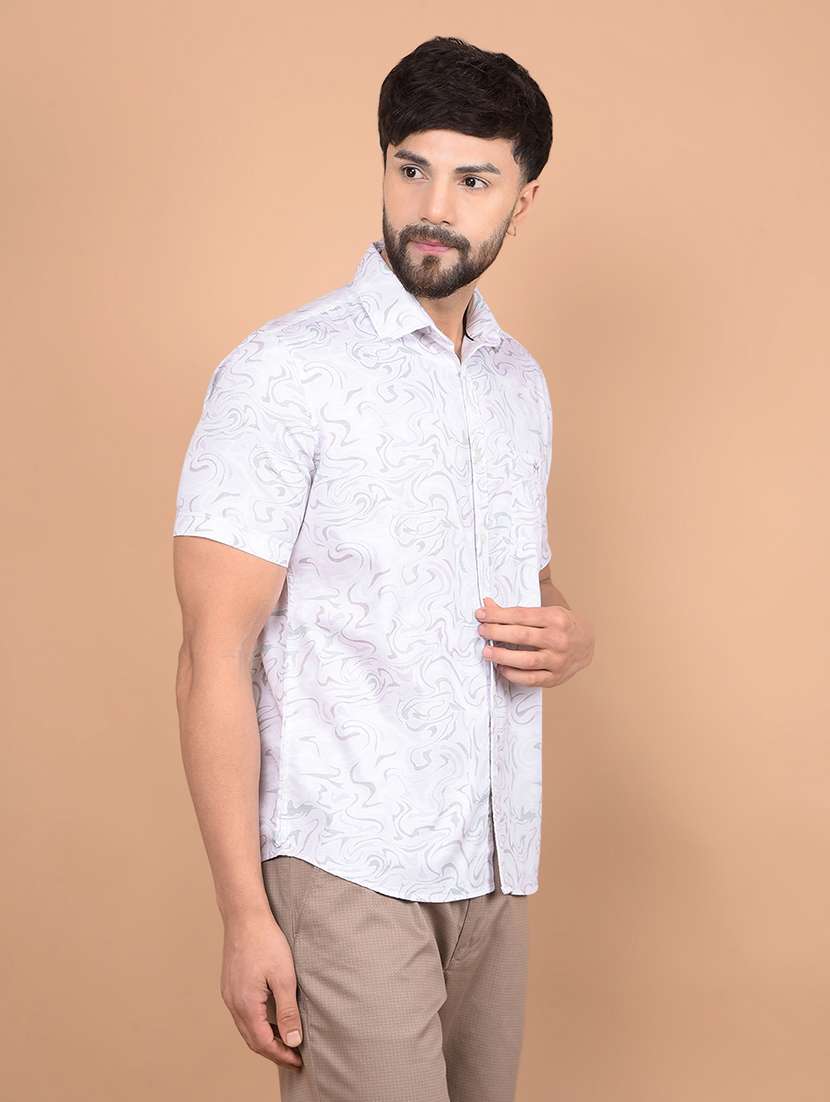 men short sleeves printed casual shirt - 21716236 -  Standard Image - 1