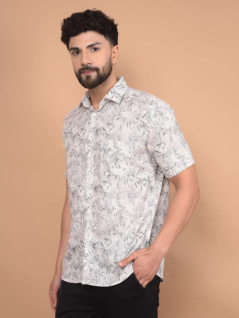 men short sleeves printed casual shirt - 21716250 -  Standard Image - 1