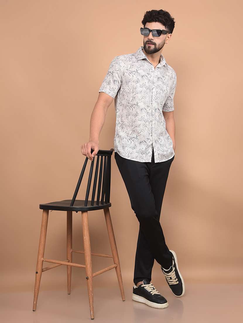 men short sleeves printed casual shirt - 21716250 -  Standard Image - 4