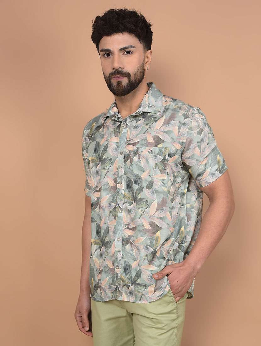 men short sleeves printed casual shirt - 21716258 -  Standard Image - 1