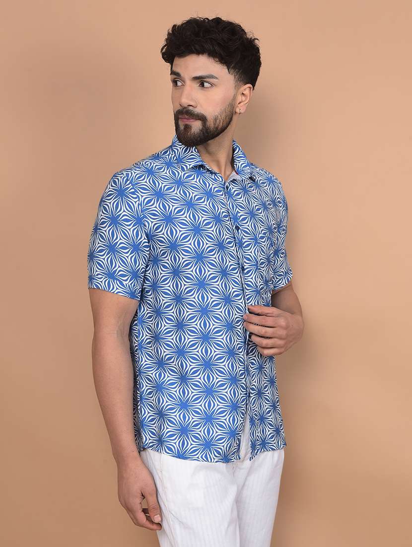 men short sleeves printed casual shirt - 21716261 -  Standard Image - 1