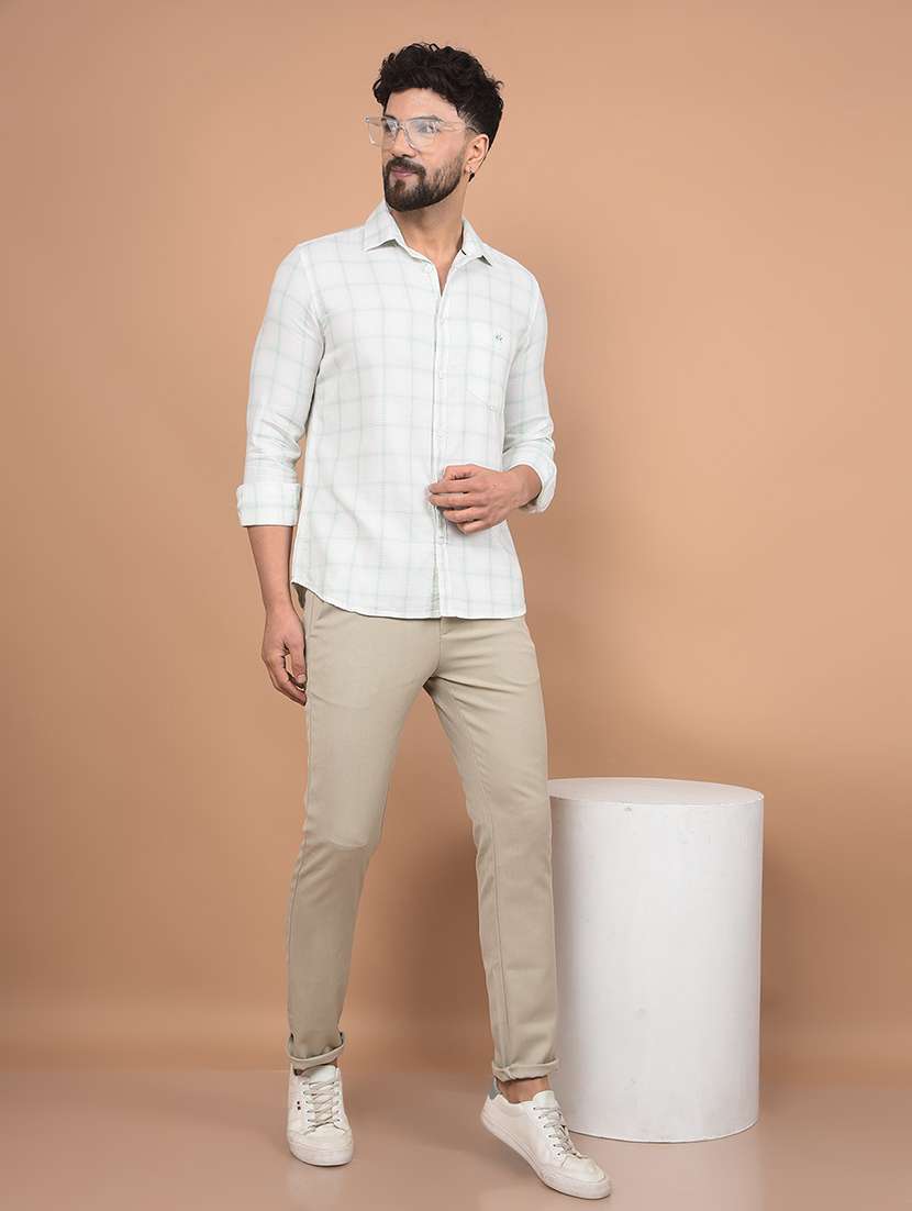 men long sleeves checkered casual shirt - 21716282 -  Standard Image - 4