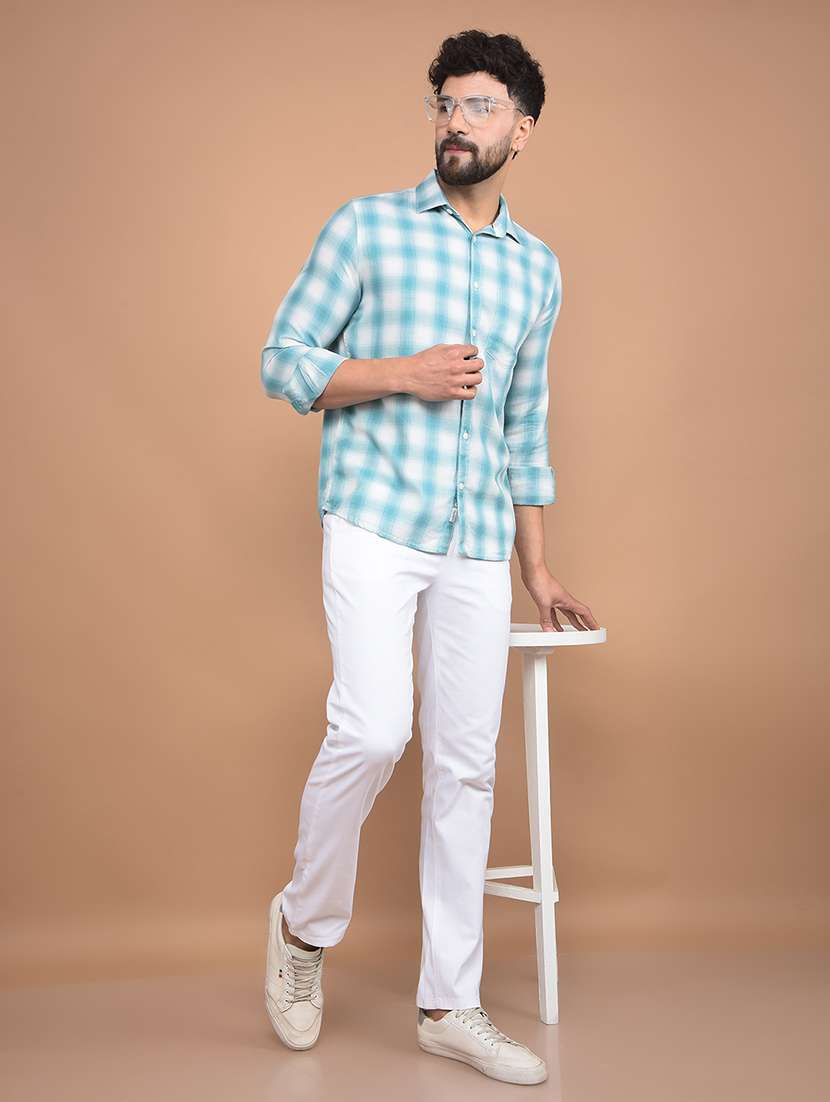 men long sleeves checkered casual shirt - 21716290 -  Standard Image - 4