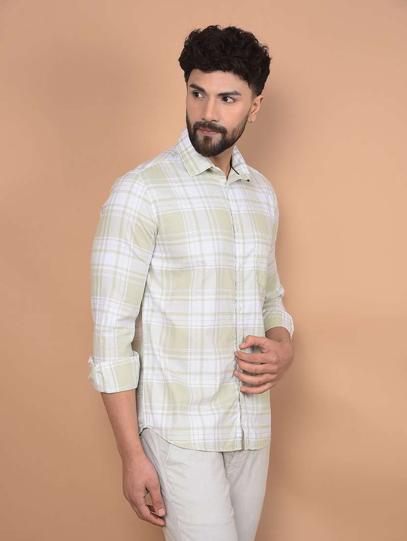 Men Long Sleeves Checkered Casual Shirt - 21716292 -  Standard Image - 1
