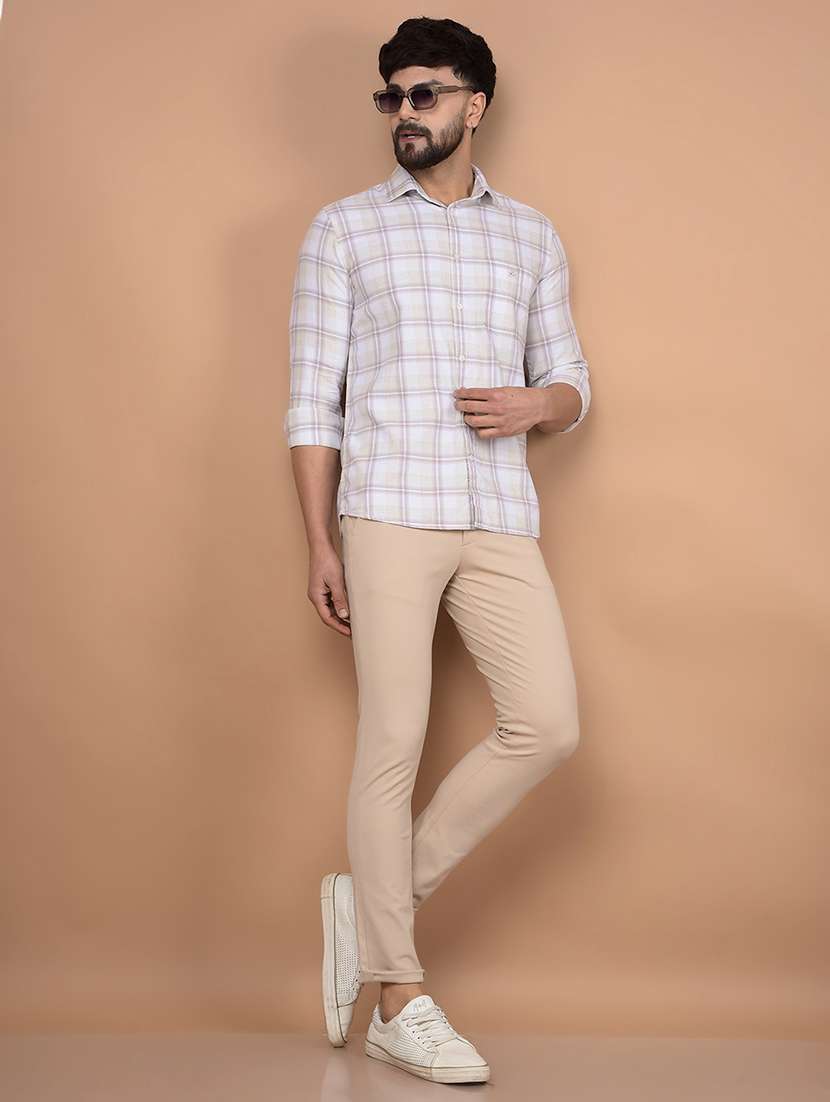 men long sleeves checkered casual shirt - 21716294 -  Standard Image - 4