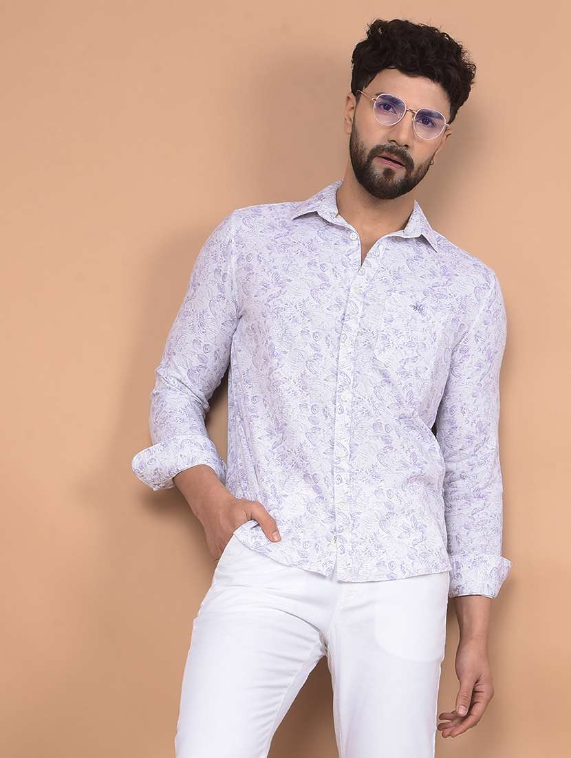 men long sleeves printed casual shirt - 21716326 -  Standard Image - 1