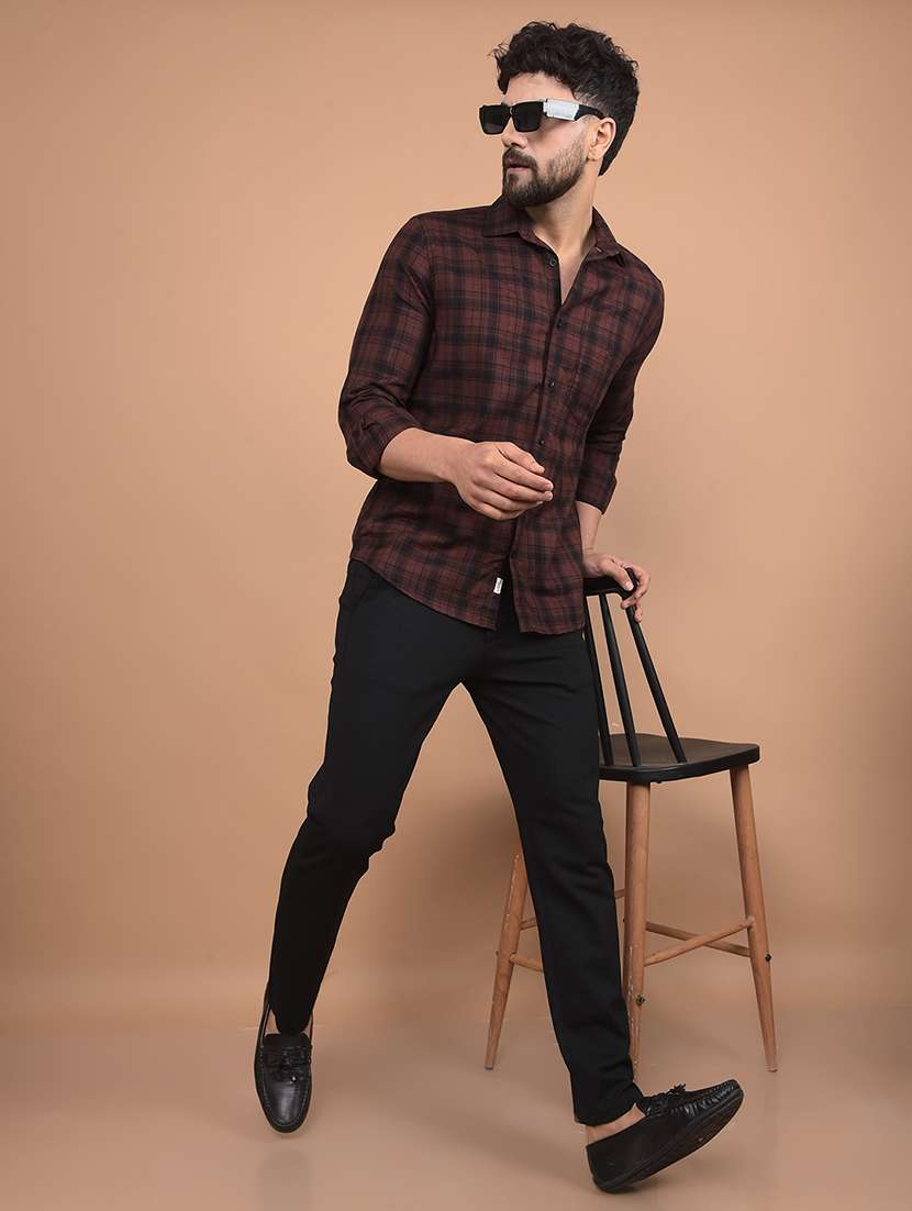 men mid rise solid flat front casual trouser - 21716336 -  Standard Image - 4