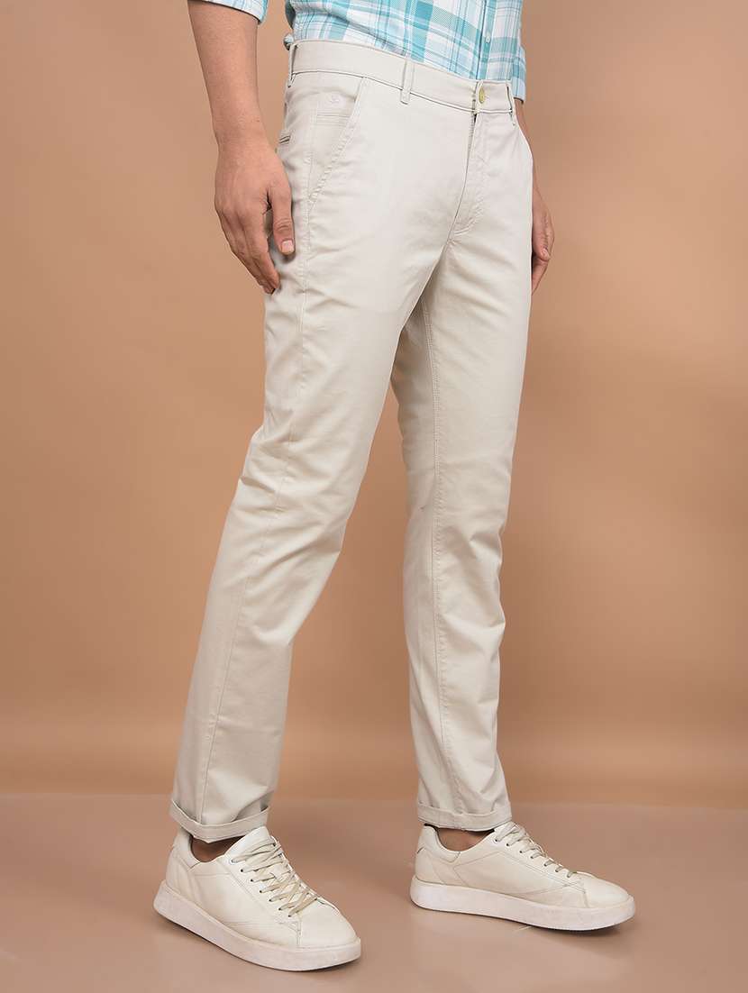 men mid rise solid chinos - 21716349 -  Standard Image - 1