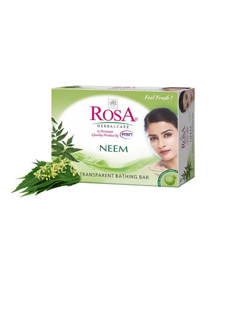 rosa transparent aloevera & neem gel soap i skin conditioners for moisturized skin i bathing bar i pack 4 *100g each - 21716362 - Standard Image - 1