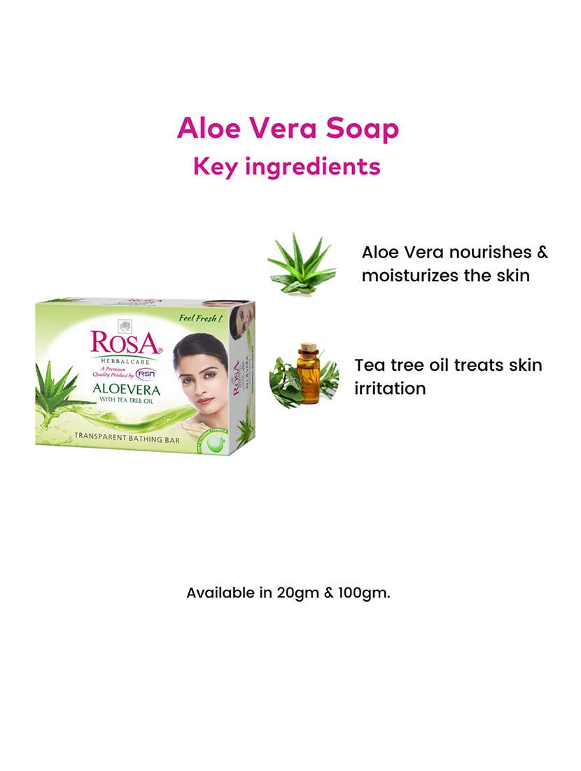 rosa transparent aloevera and peach & olive gel soap i skin conditioners for moisturized skin i bathing bar i pack 6 *100g each - 21716369 -  Standard Image - 4