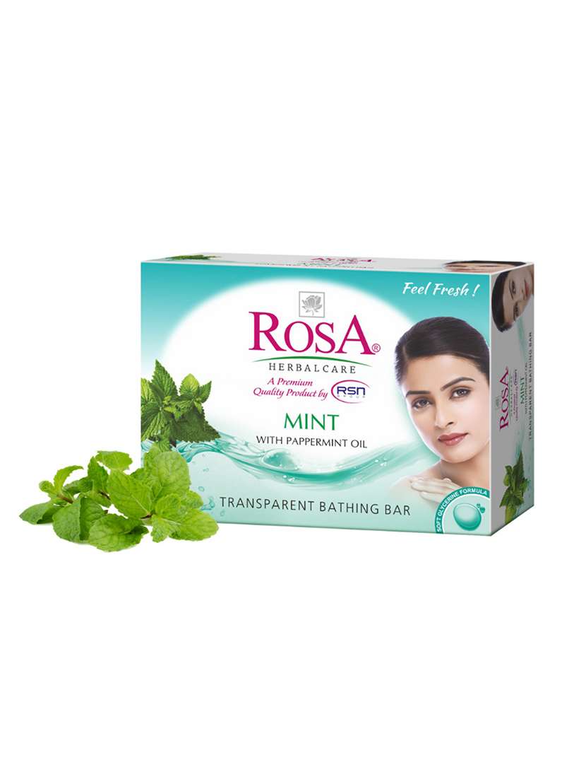 rosa transparent peach & olive and mint gel soap i skin conditioners for moisturized skin i bathing bar i pack 6 *100g each - 21716381 -  Standard Image - 1