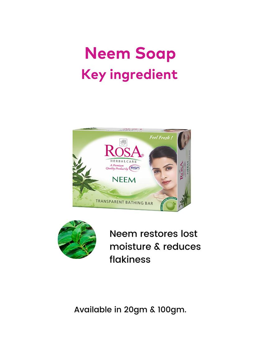 rosa transparent neem & strawberry gel soap i skin conditioners for moisturized skin i bathing bar i pack 4 *100g each - 21716391 - Standard Image - 4