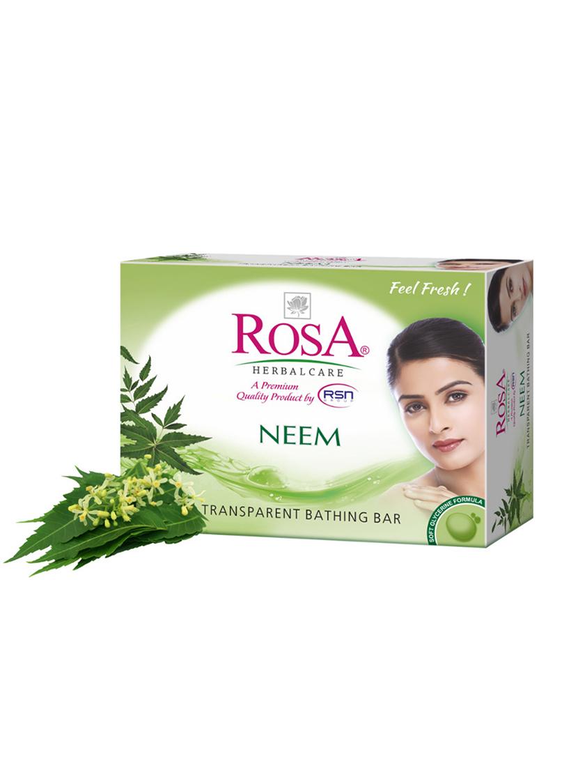 rosa transparent strawberry & neem gel soap i skin conditioners for moisturized skin i glyecrin bathing bar i pack 6 *100g each - 21716395 - Standard Image - 1