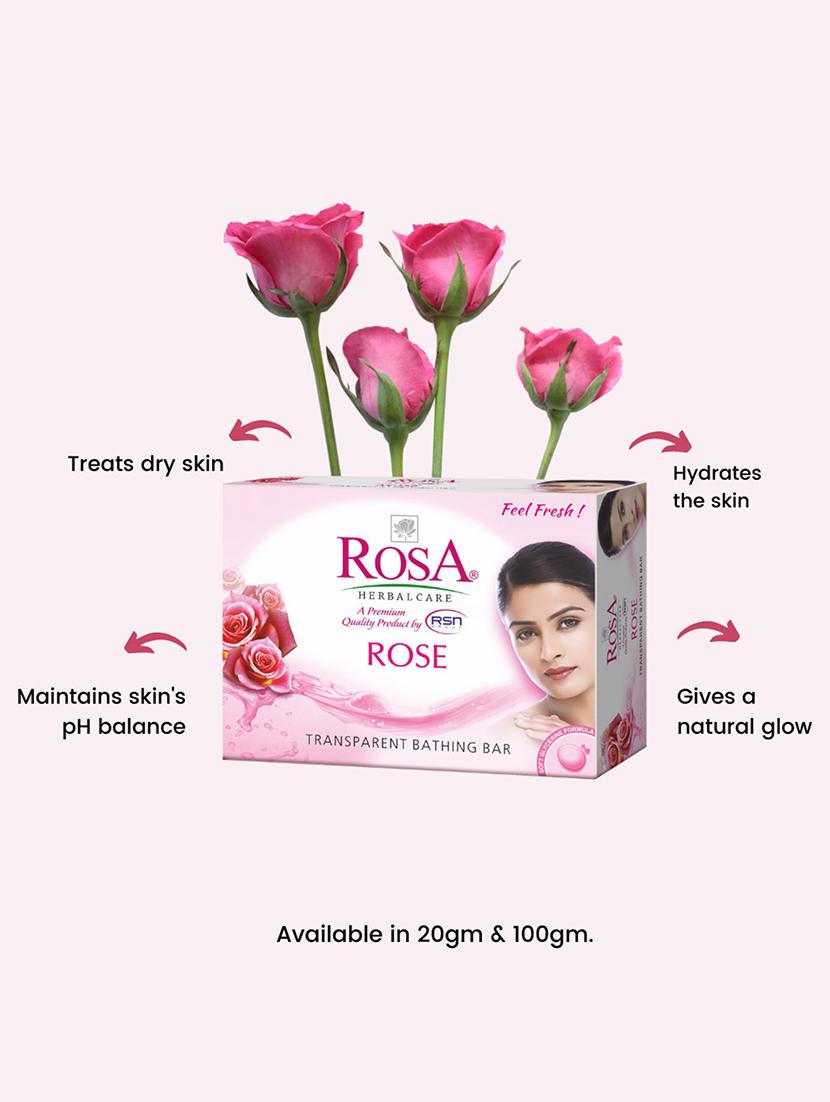 rosa transparent rose & aloevera gel soap i skin conditioners for moisturized skin i glyecrin bathing bar i pack 4 *100g each - 21716412 - Standard Image - 4